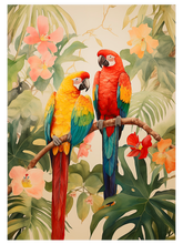 Vintage Papağan - Art Print